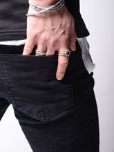 Load image into Gallery viewer, Blue Patches Ripped Jeans