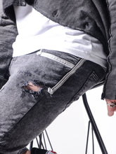 Load image into Gallery viewer, Distressed White Stripes Jeans