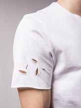 Load image into Gallery viewer, Ripped Longtail White T-shirt
